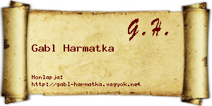 Gabl Harmatka névjegykártya